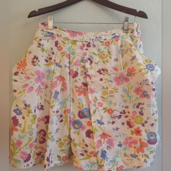 Esprit Flowy Floral Pleated Lightweight Cotton Lined Skirt - Picture 2 of 7